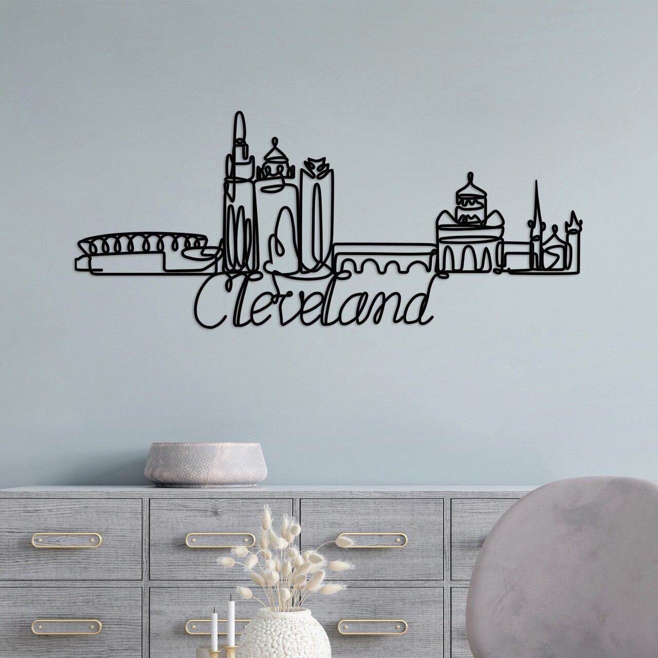 Decoratiune de perete, Cleveland, Grosime: 2 mm, Negru - imagine 7